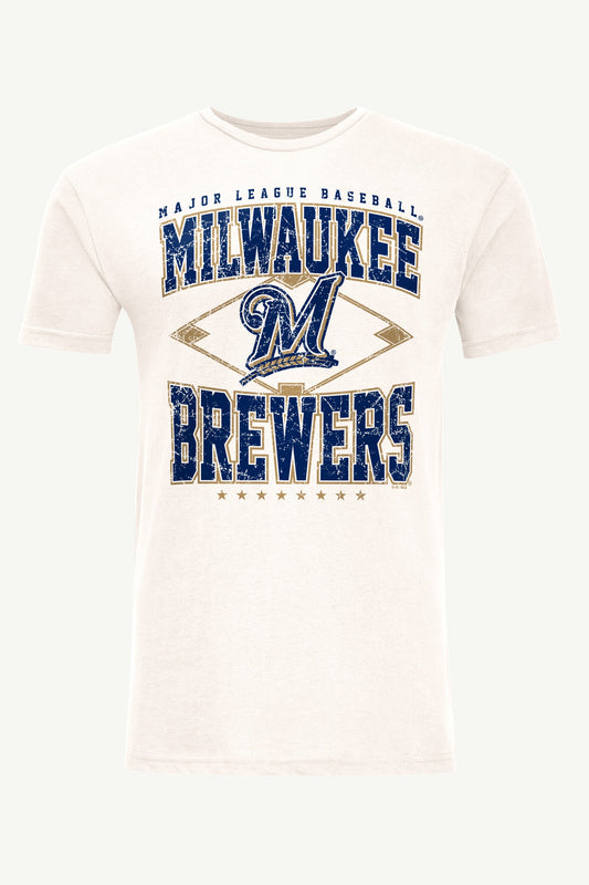 Starter Sale | MENS MILWAUKEE BREWERS DISTRESSED COOPERSTOWN DIAMOND SHORT SLEEVE T SHIRT