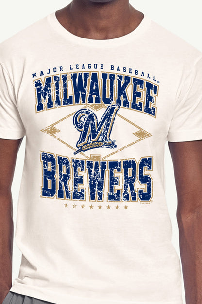 Starter Sale | MENS MILWAUKEE BREWERS DISTRESSED COOPERSTOWN DIAMOND SHORT SLEEVE T SHIRT