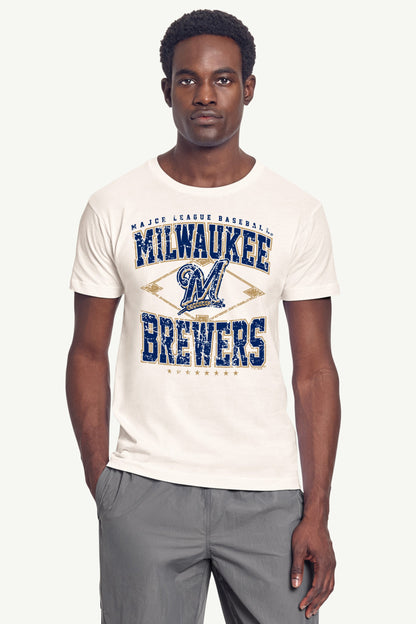 Starter Sale | MENS MILWAUKEE BREWERS DISTRESSED COOPERSTOWN DIAMOND SHORT SLEEVE T SHIRT