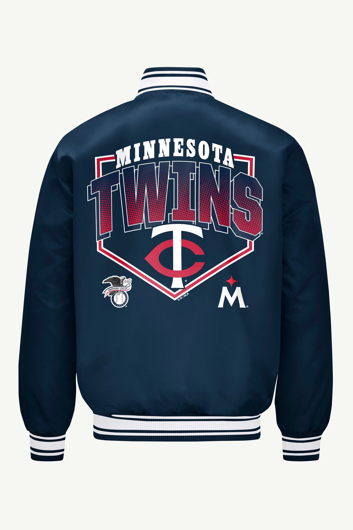 Starter Signature | MENS MINNESOTA TWINS PRINTED HOMEPLATE SATIN VARSITY JACKET