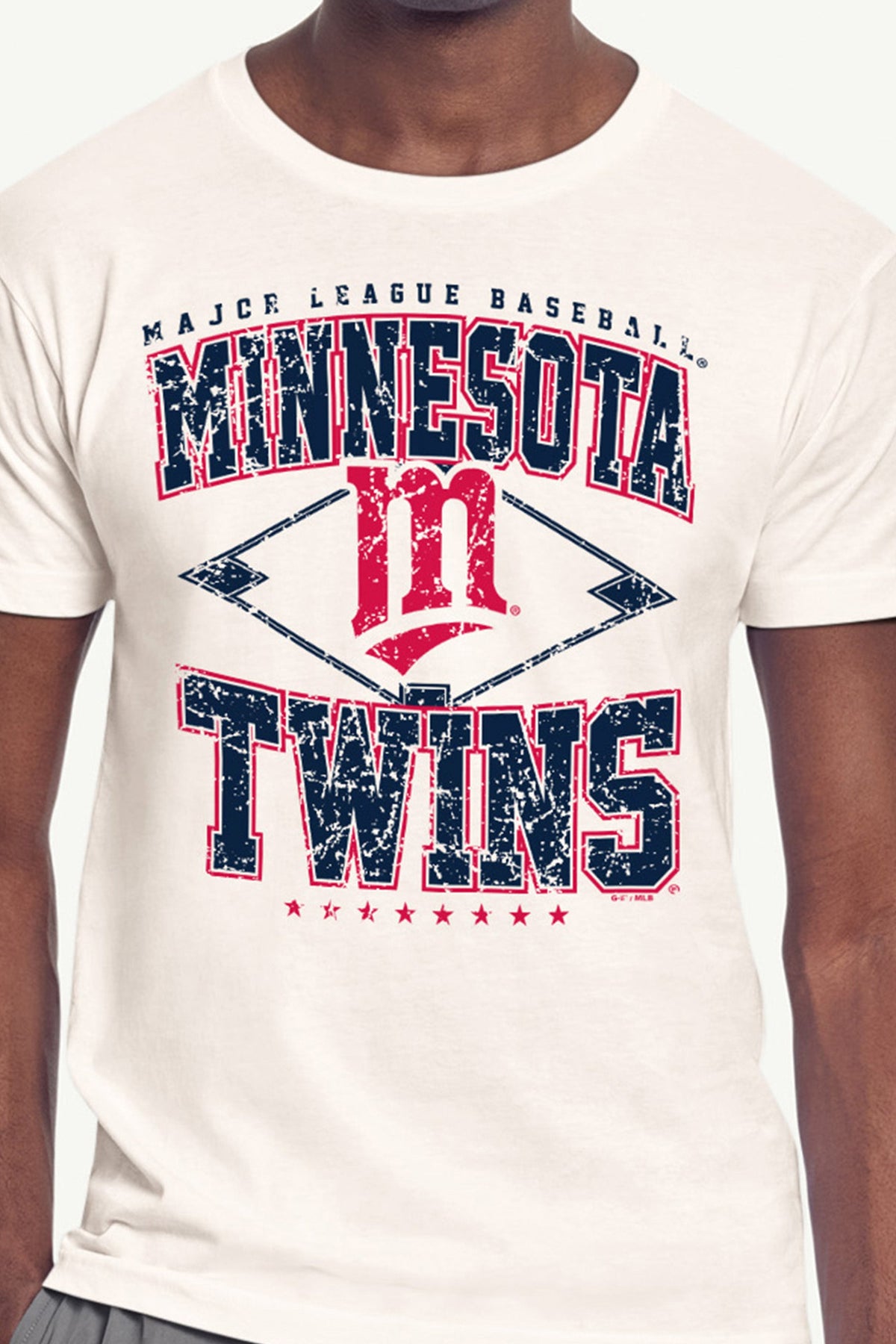 Starter Popular | MENS MINNESOTA TWINS DISTRESSED COOPERSTOWN DIAMOND SHORT SLEEVE T SHIRT