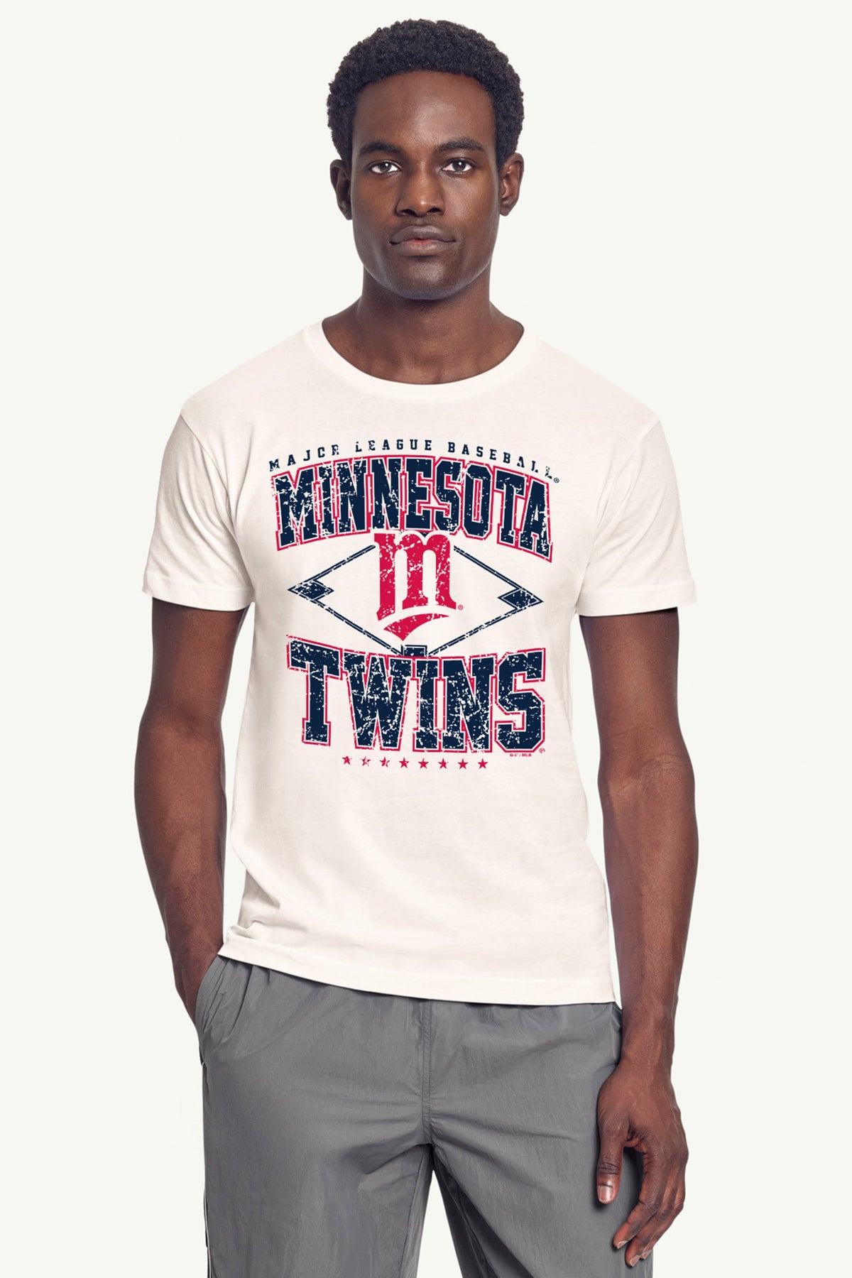 Starter Popular | MENS MINNESOTA TWINS DISTRESSED COOPERSTOWN DIAMOND SHORT SLEEVE T SHIRT