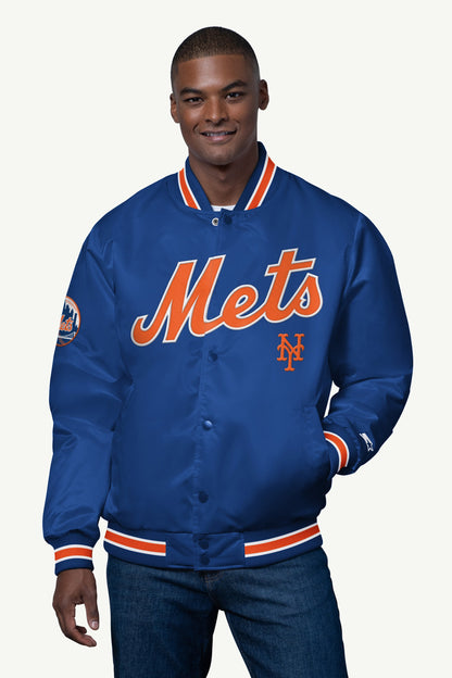 Starter Recommended | MENS NEW YORK METS SATIN VARSITY JACKET