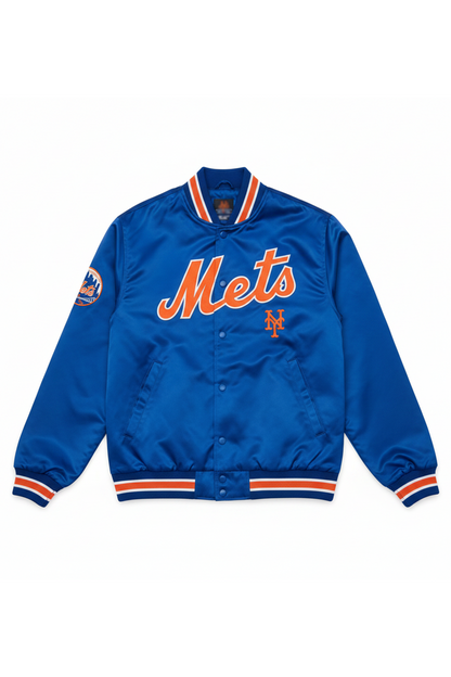 Starter Recommended | MENS NEW YORK METS SATIN VARSITY JACKET