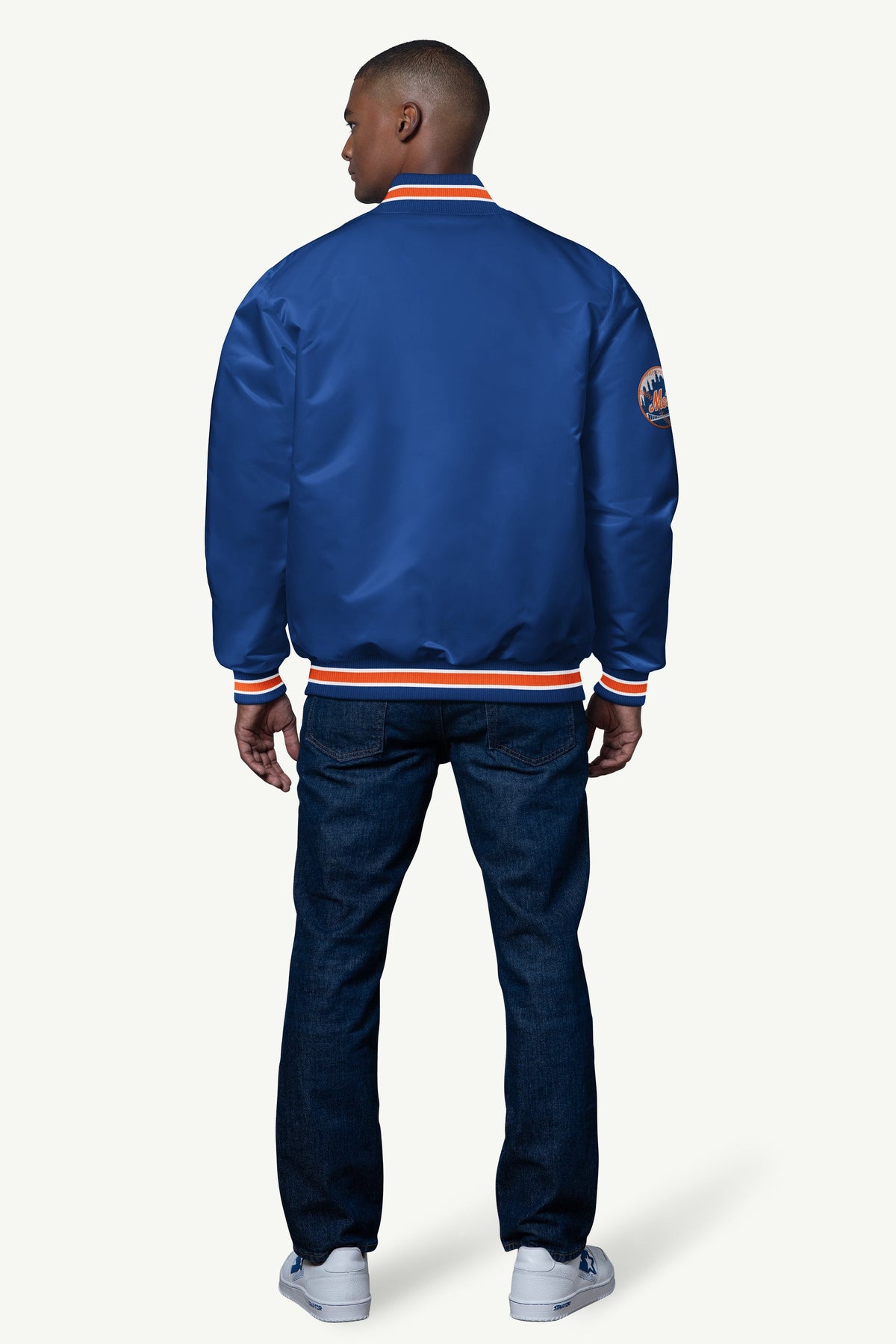 Starter Recommended | MENS NEW YORK METS SATIN VARSITY JACKET