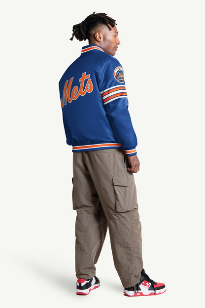 Starter Customer Favorite | MENS NEW YORK METS SATIN VARSITY JACKET