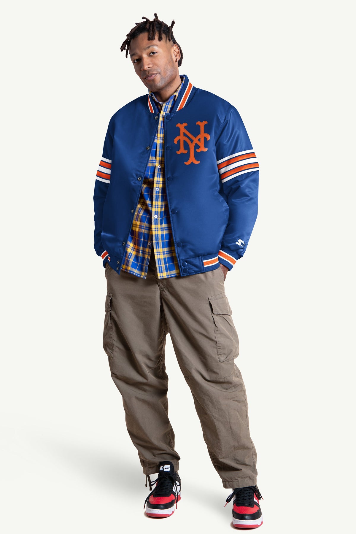 Starter Customer Favorite | MENS NEW YORK METS SATIN VARSITY JACKET
