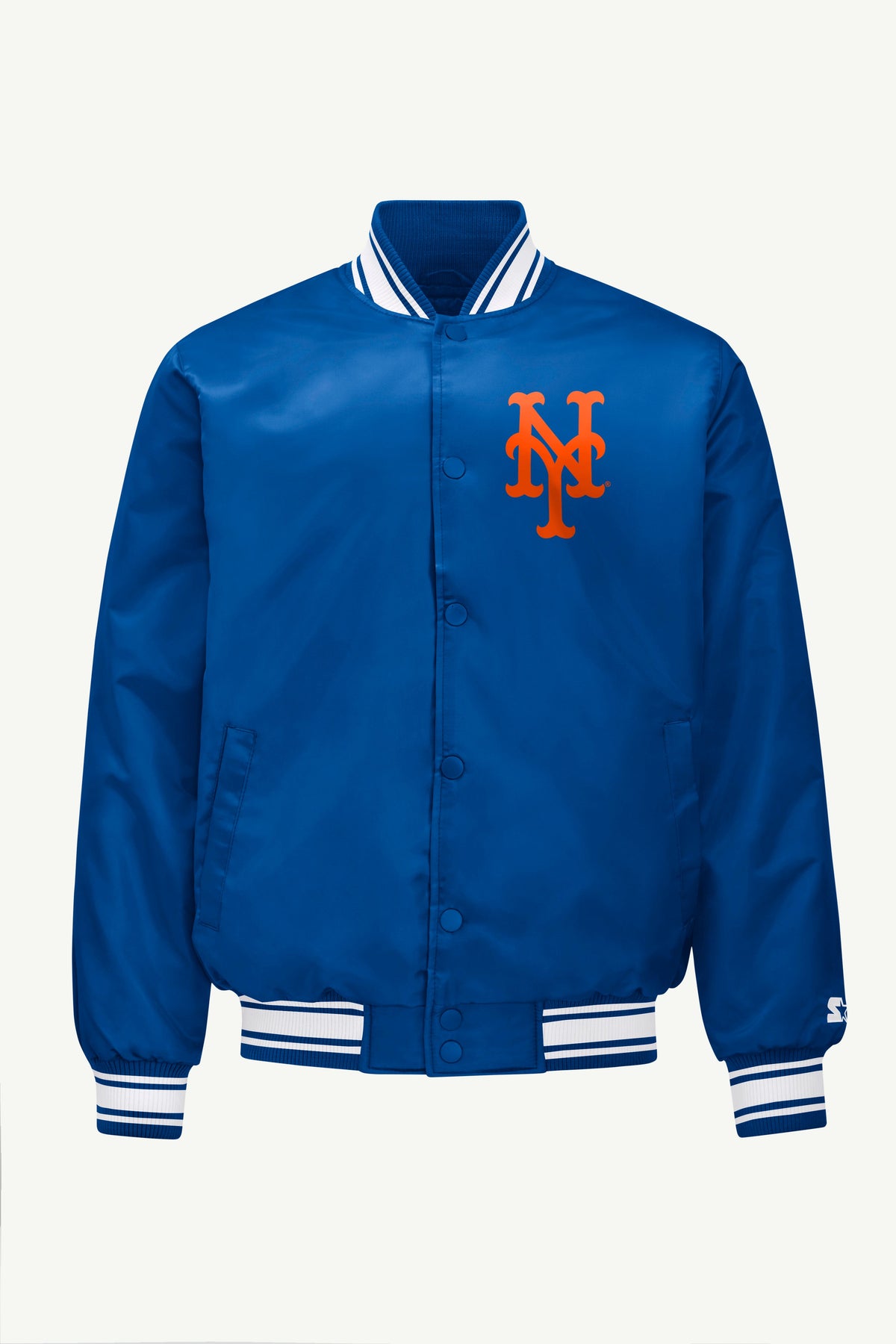 Starter New | MENS NEW YORK METS HOMEPLATE SATIN VARSITY JACKET