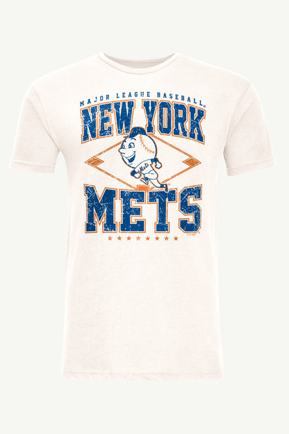 Starter Best Seller | MENS NEW YORK METS DISTRESSED COOPERSTOWN DIAMOND SHORT SLEEVE T SHIRT