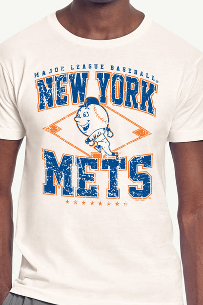 Starter Best Seller | MENS NEW YORK METS DISTRESSED COOPERSTOWN DIAMOND SHORT SLEEVE T SHIRT