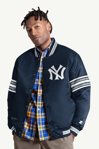Starter Featured | MENS NEW YORK YANKEES SATIN VARSITY JACKET