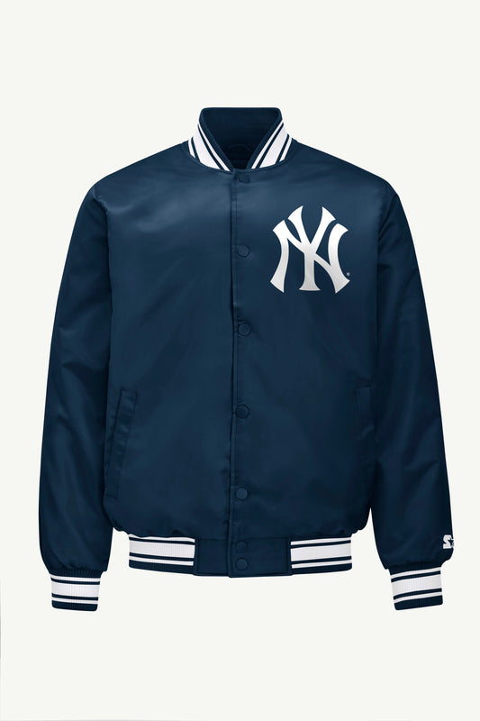 Starter Classic | MENS NEW YORK YANKEES PRINTED HOMEPLATE SATIN VARSITY JACKET