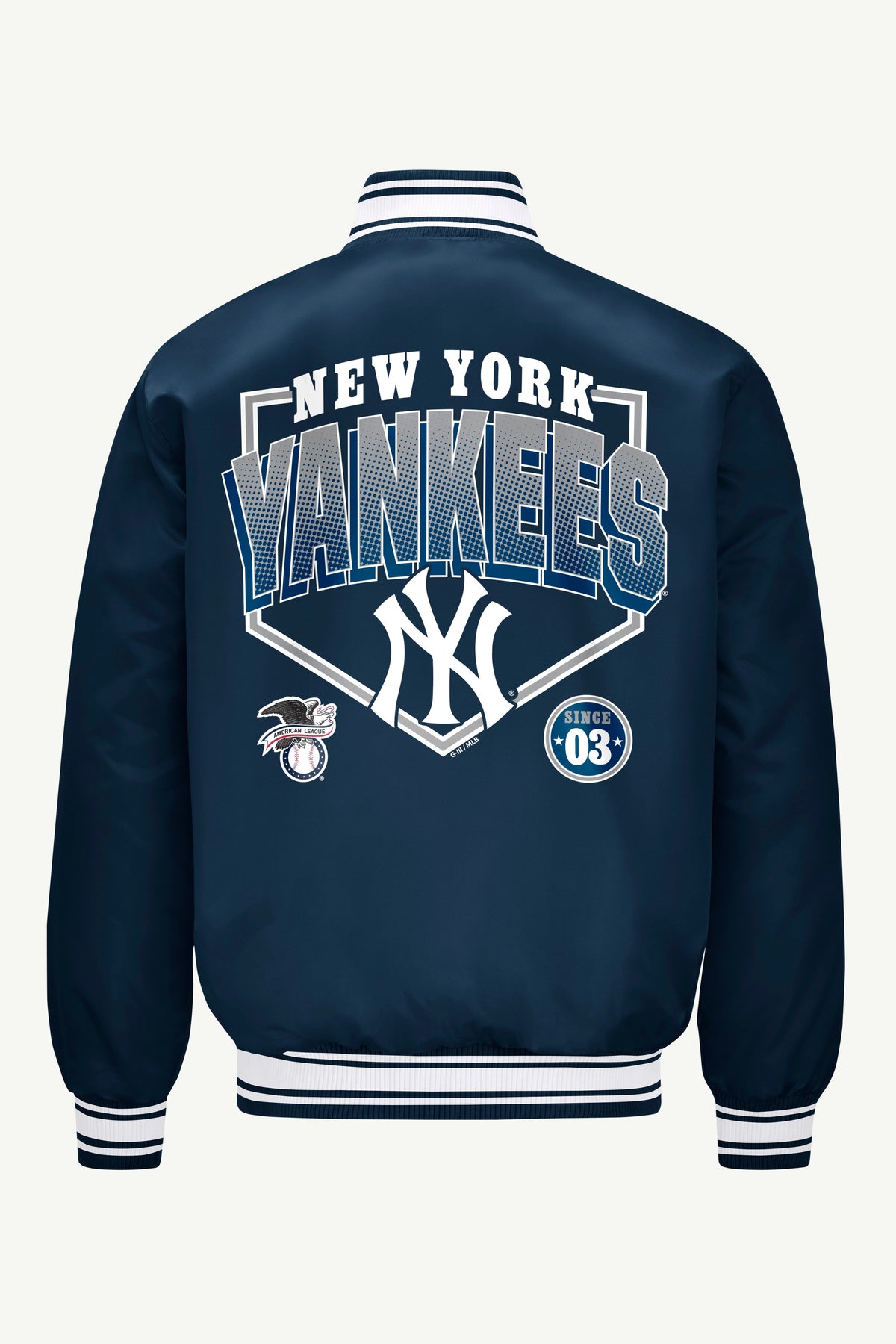 Starter Classic | MENS NEW YORK YANKEES PRINTED HOMEPLATE SATIN VARSITY JACKET