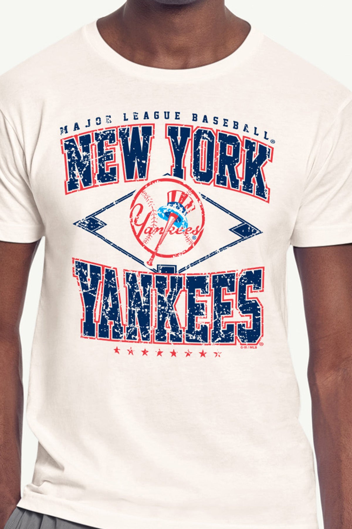 Starter Customer Favorite | MENS NEW YORK YANKEES DISTRESSED COOPERSTOWN DIAMOND SHORT SLEEVE T SHIRT