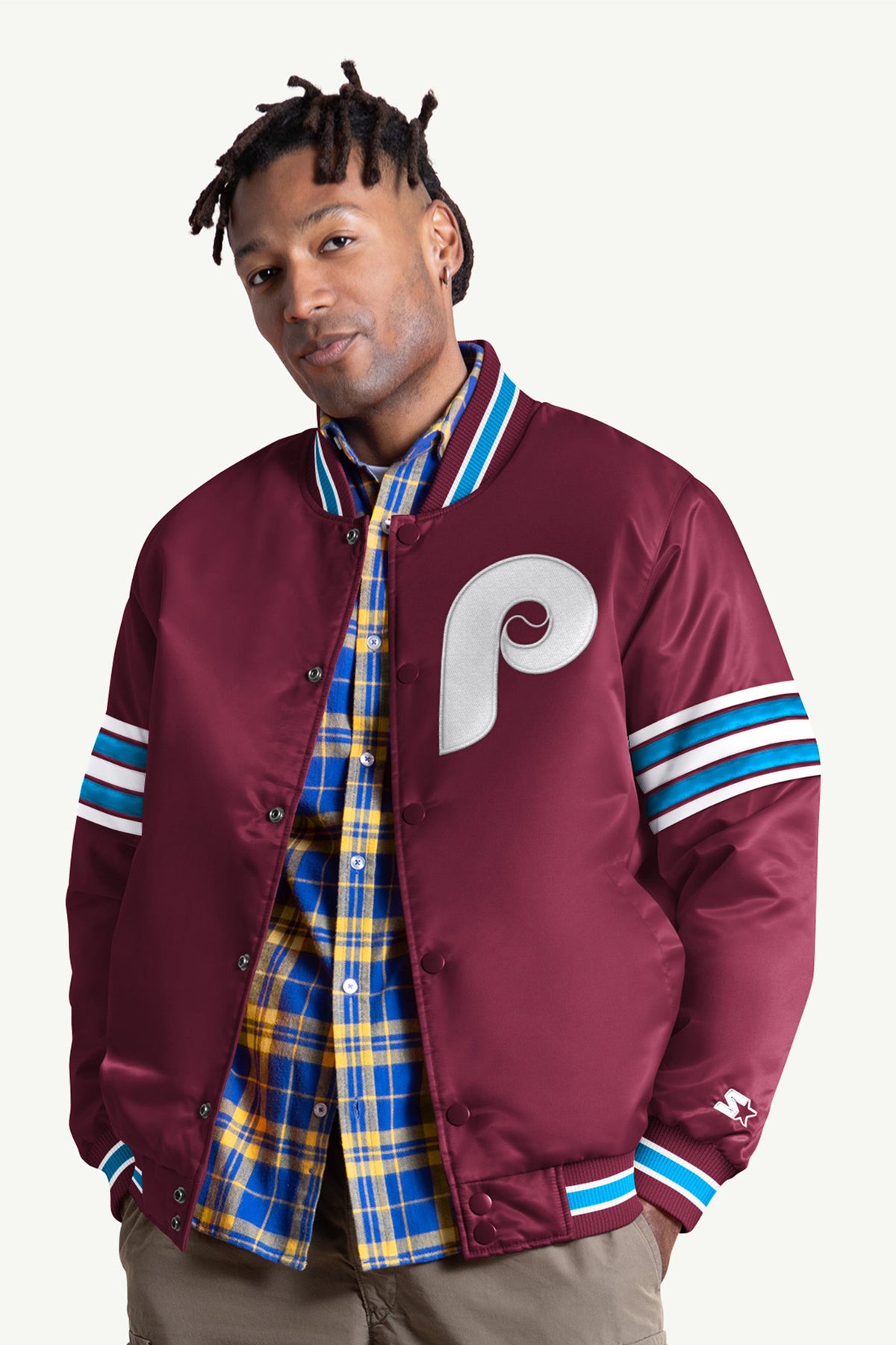Starter New | MENS PHILADELPHIA PHILLIES SATIN VARSITY JACKET