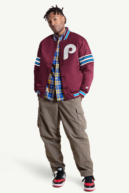 Starter New | MENS PHILADELPHIA PHILLIES SATIN VARSITY JACKET