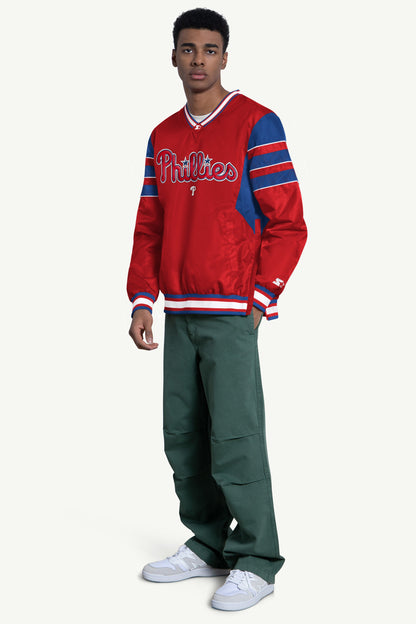 Starter Deals | MENS PHILADELPHIA PHILLIES ENFORCER V-NECK PULLOVER JACKET