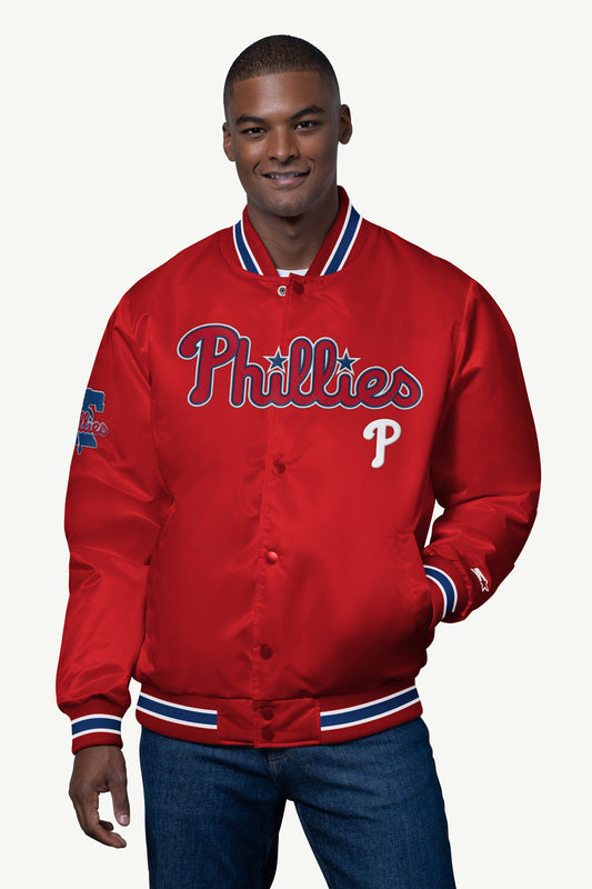 Starter Signature | MENS PHILADELPHIA PHILLIES SATIN VARSITY JACKET