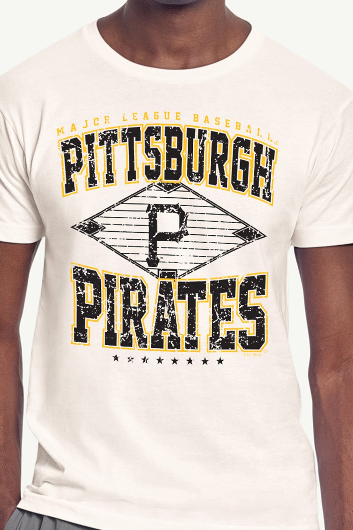Starter Top Pick | MENS PITTSBURGH PIRATES  DISTRESSED COOPERSTOWN DIAMOND SHORT SLEEVE T SHIRT