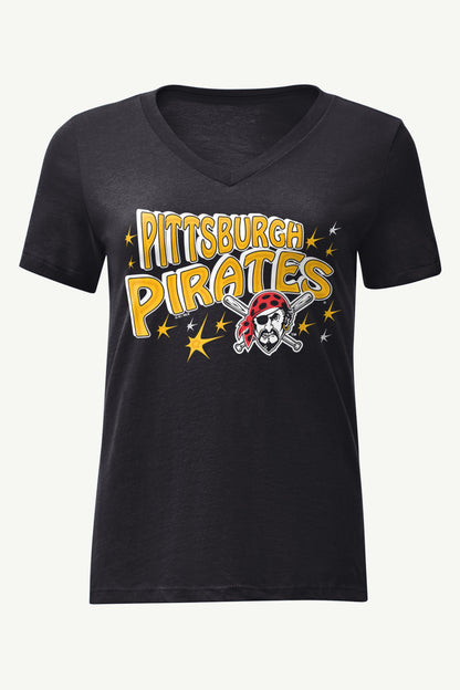 Starter Discount | WOMENS PITTSBURGH PIRATES FIREWORKS V NECK T SHIRT