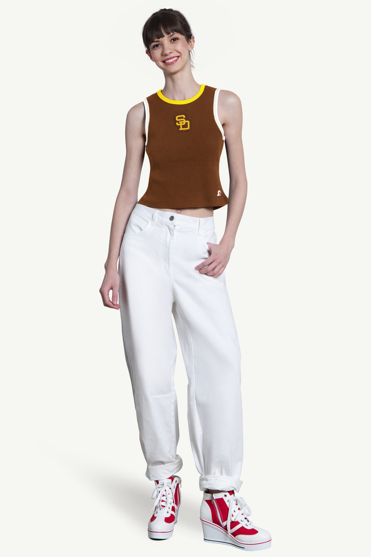 Starter Smart Buy | WOMENS SAN DIEGO PADRES PLAY THE BALL CROP TANK