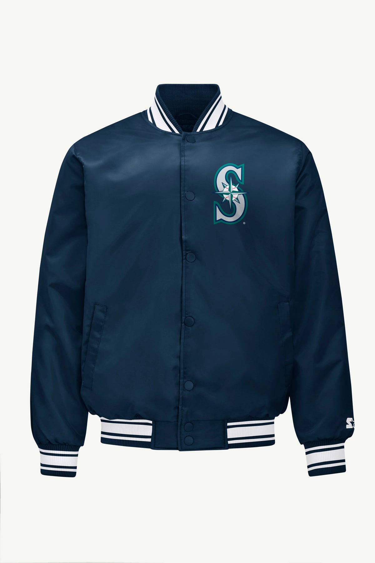 Starter Great Value | MENS SEATTLE MARINERS PRINTED HOMEPLATE SATIN VARSITY JACKET