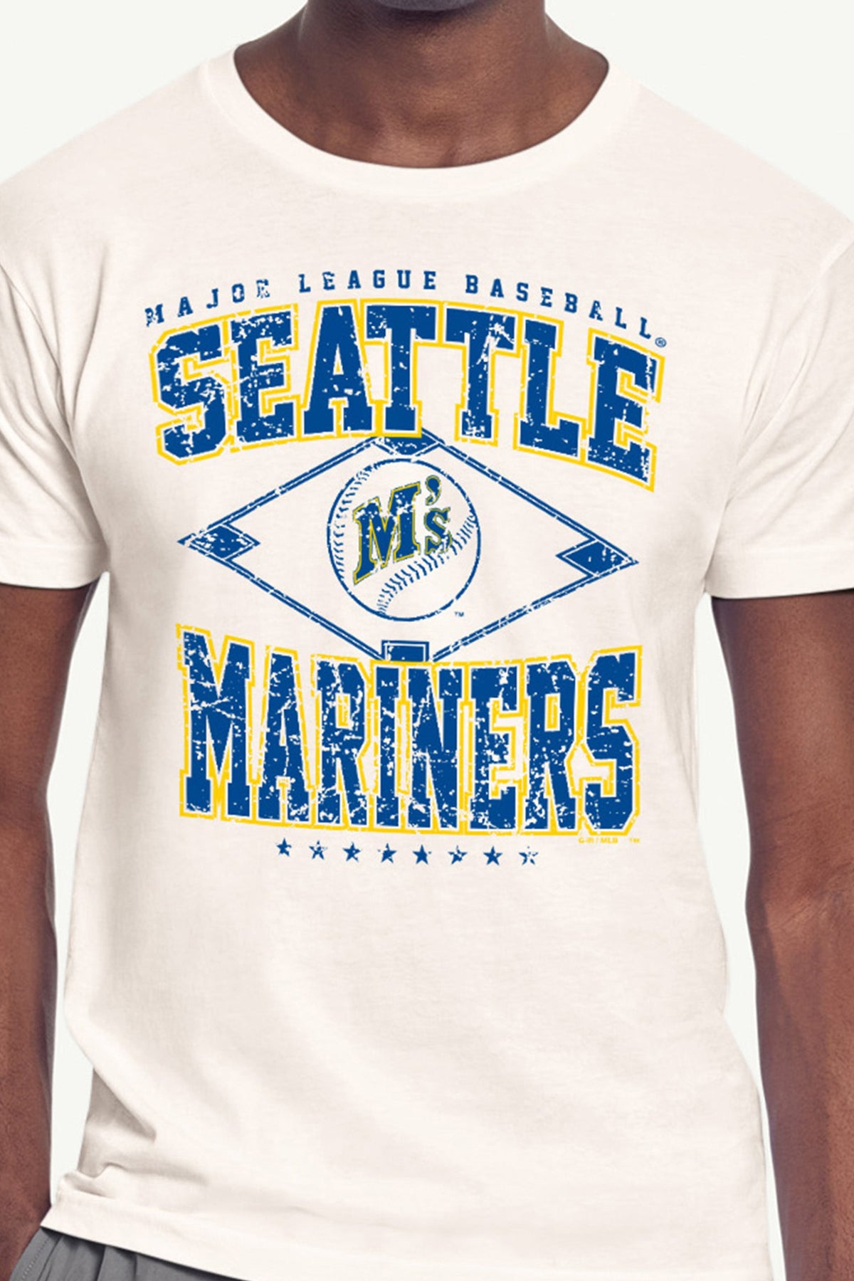 Starter Hot Sale | MENS SEATTLE MARINERS DISTRESSED COOPERSTOWN DIAMOND SHORT SLEEVE T SHIRT