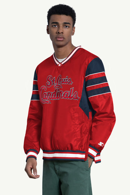 Starter Exclusive | MENS ST LOUIS CARDINALS ENFORCER V-NECK PULLOVER JACKET