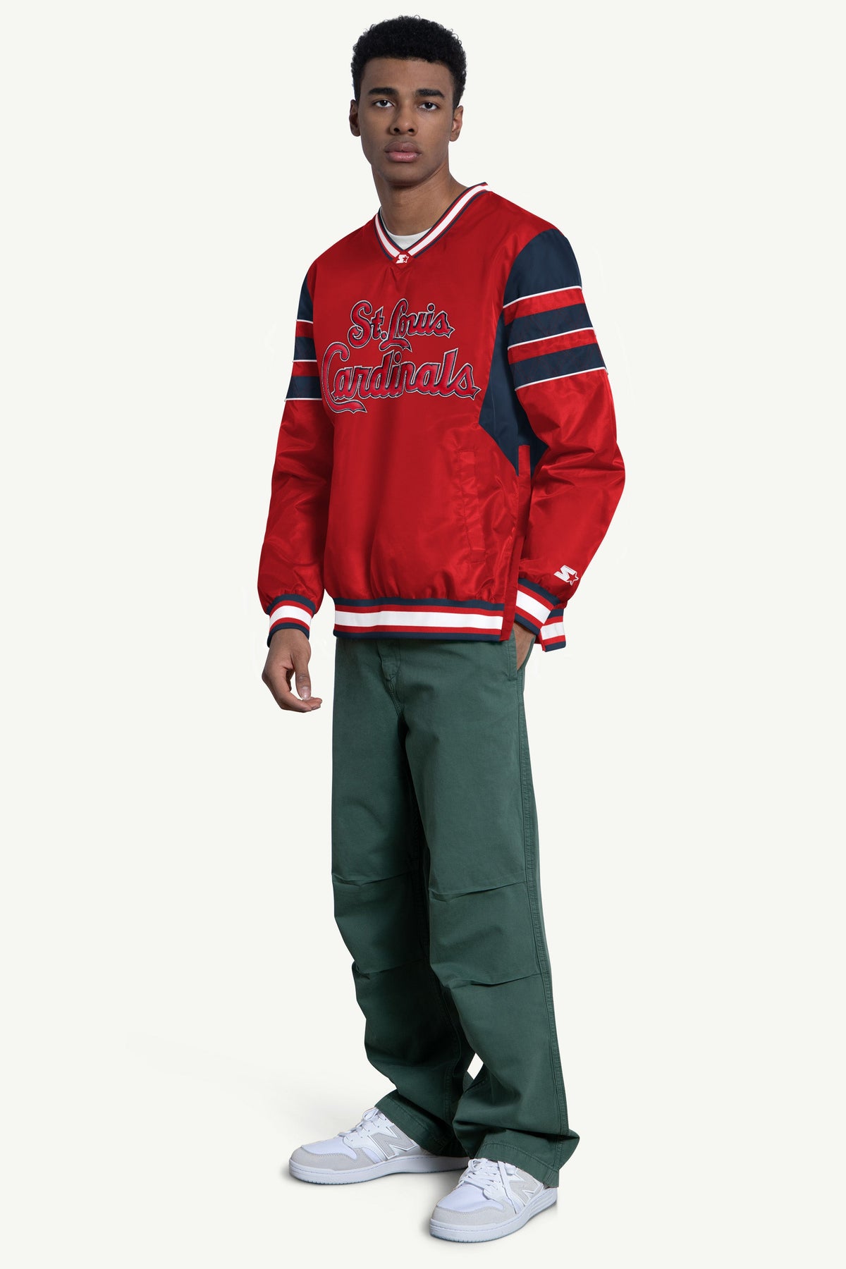 Starter Exclusive | MENS ST LOUIS CARDINALS ENFORCER V-NECK PULLOVER JACKET