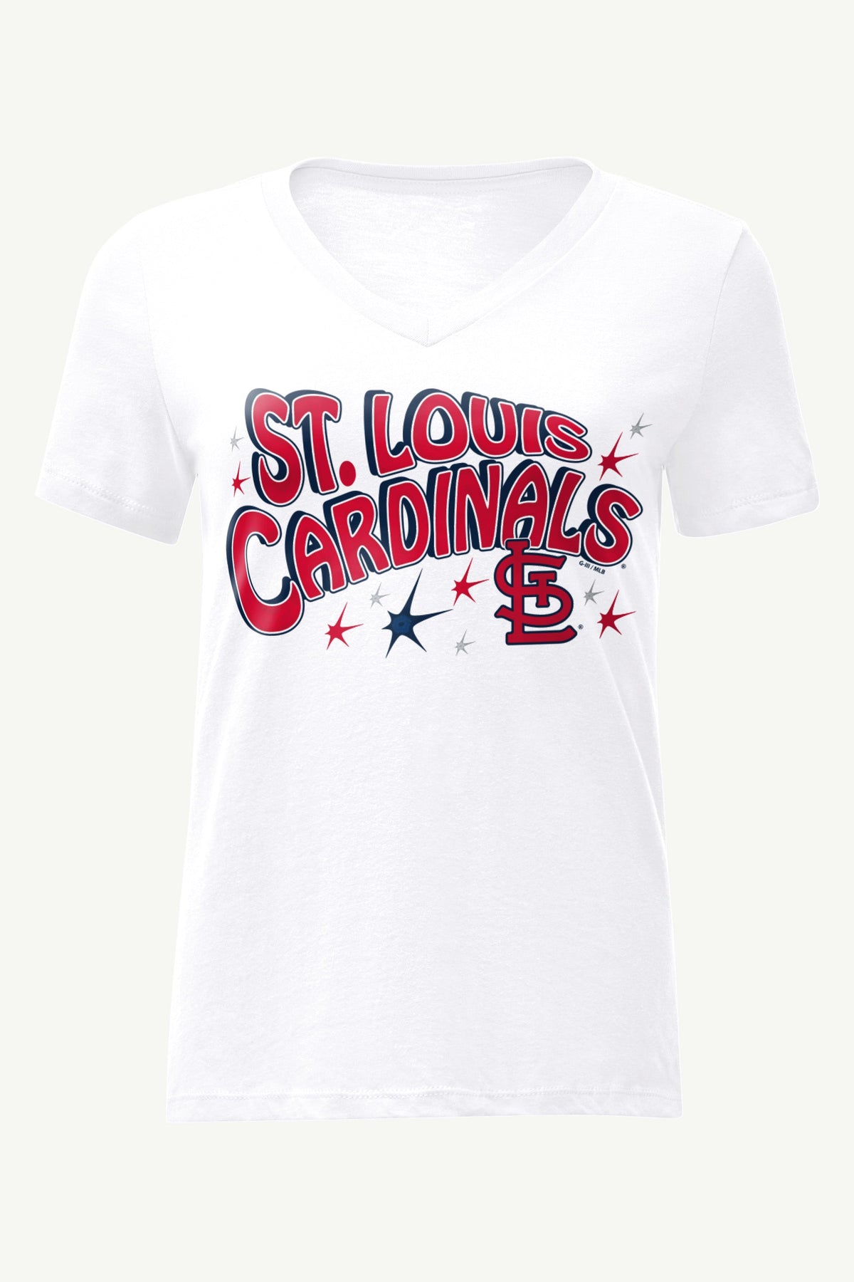Starter Deals | WOMENS ST LOUIS CARDINALS FIREWORKS V NECK T SHIRT