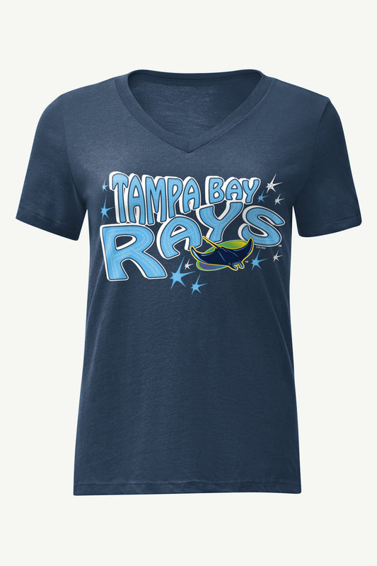 Starter Exclusive | WOMENS TAMPA BAY RAYS FIREWORKS V NECK T SHIRT