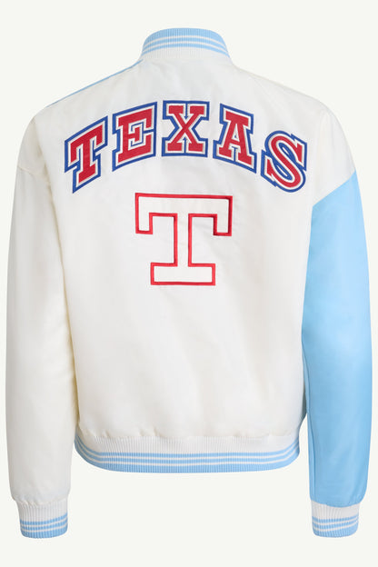 Starter Premium | WOMENS TEXAS RANGERS SATIN VARSITY JACKET