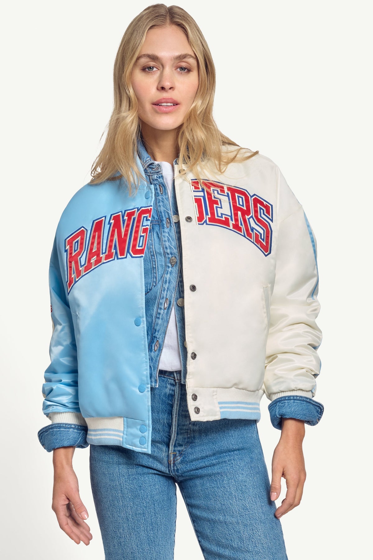 Starter Premium | WOMENS TEXAS RANGERS SATIN VARSITY JACKET