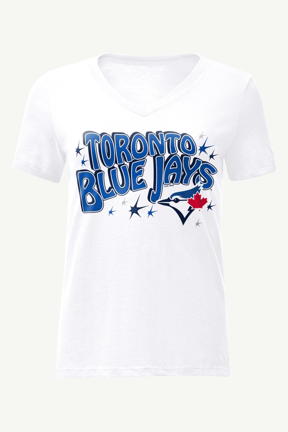 Starter Recommended | WOMENS TORONTO BLUE JAYS FIREWORKS V NECK T SHIRT