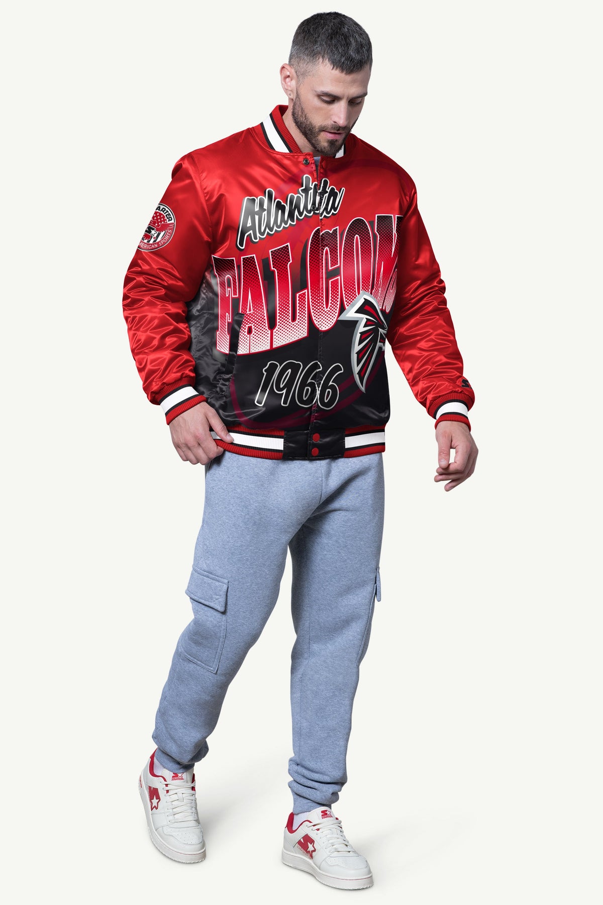 Starter Trending | MENS ATLANTA FALCONS PASS RUSH SATIN VARSITY JACKET