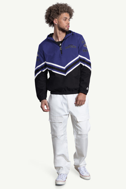 Starter Best Price | MENS BALTIMORE RAVENS  FAIR PLAY HALF ZIP HOODED PULLOVER