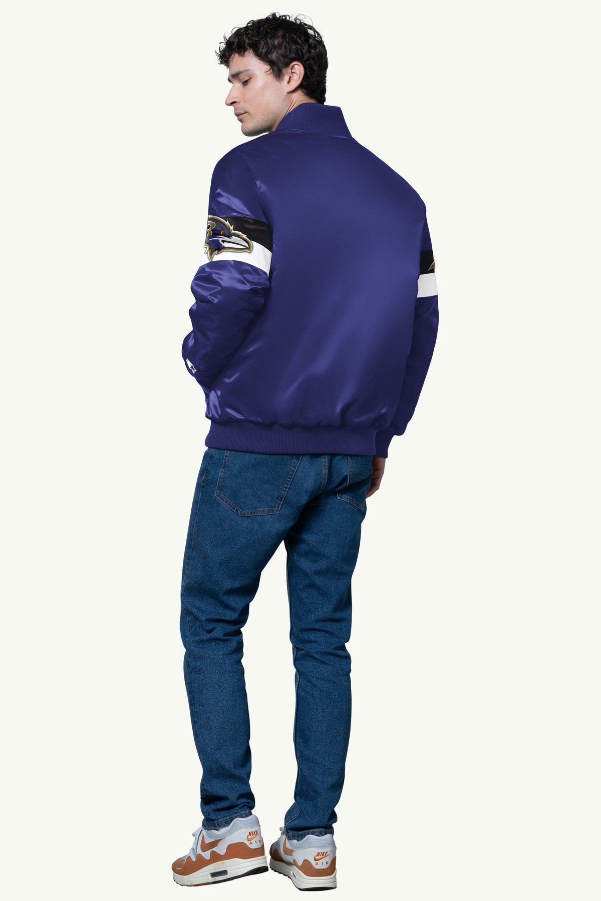 Starter Trusted | MENS BALTIMORE RAVENS TRIPLE OPTION SATIN VARSITY JACKET