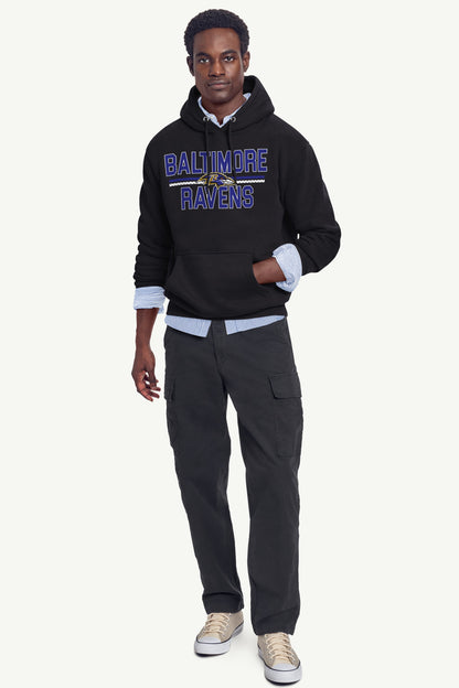 Starter Top Pick | MENS BALTIMORE RAVENS MESH LOOK HOODIE