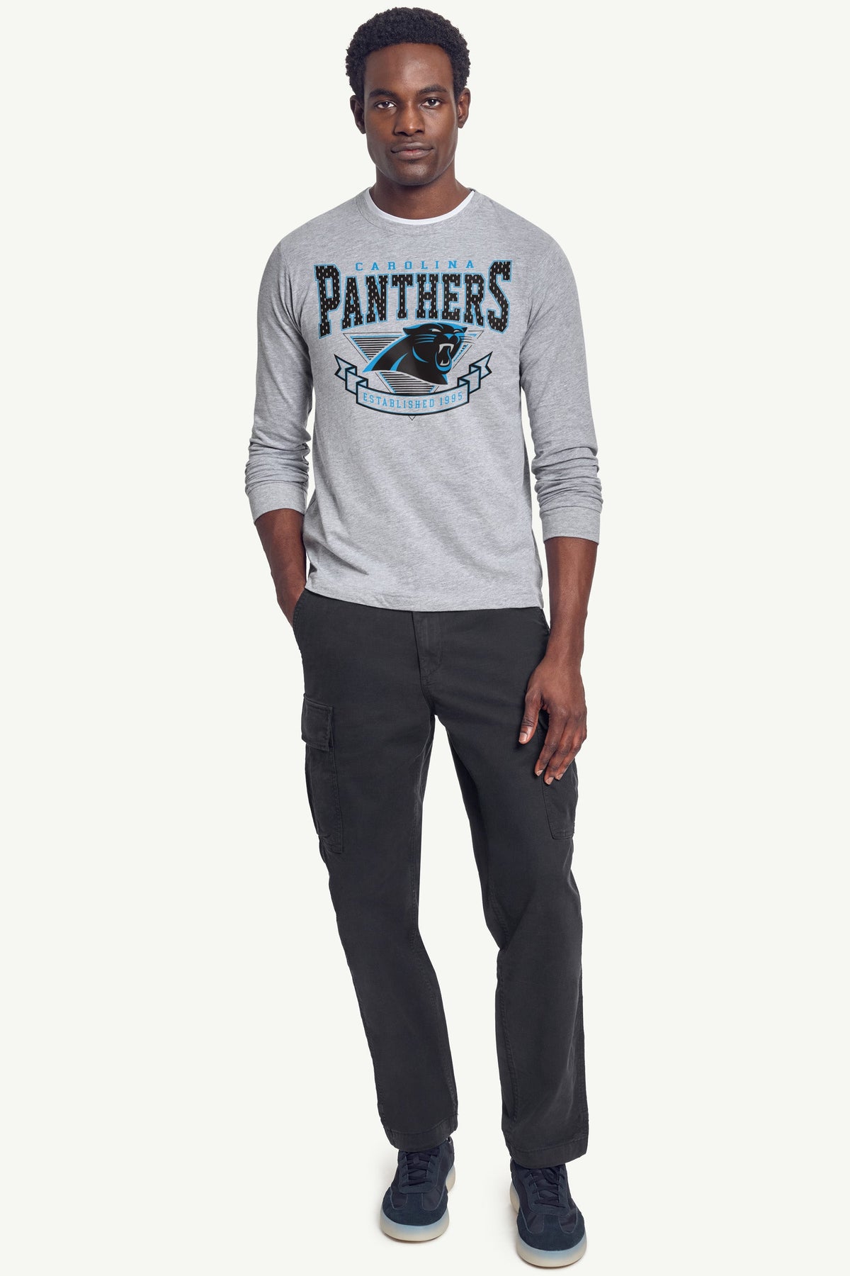 Starter New | MENS CAROLINA PANTHERS 80's INSPIRED LONG SLEEVE T SHIRT