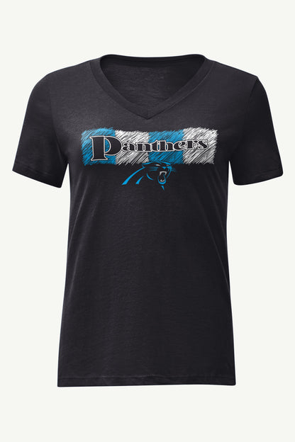 Starter Everyday | WOMENS CAROLINA PANTHERS COLOR SHADING V-NECK T SHIRT
