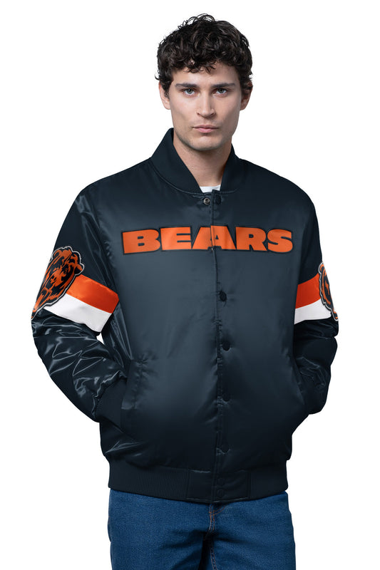 Starter Essential | MENS CHICAGO BEARS TRIPLE OPTION SATIN VARSITY JACKET