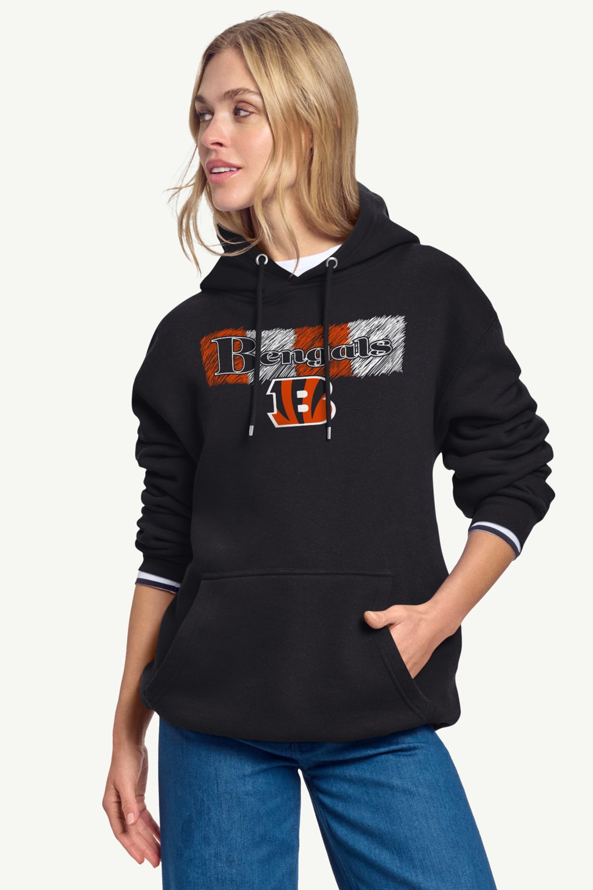 Starter Sale | WOMENS CINCINATI BENGALS COLOR SHADING HOODIE