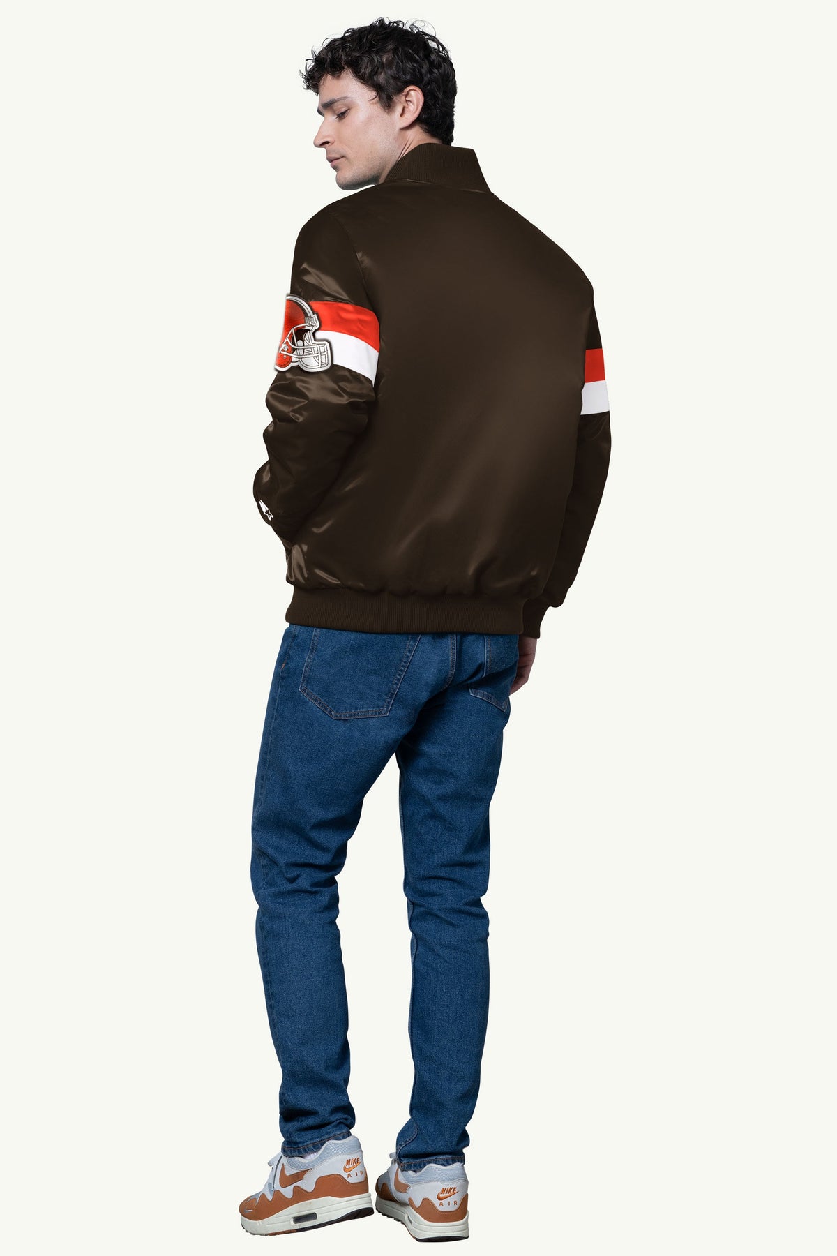 Starter Best Price | MENS CLEVELAND BROWNS TRIPLE OPTION SATIN VARSITY JACKET
