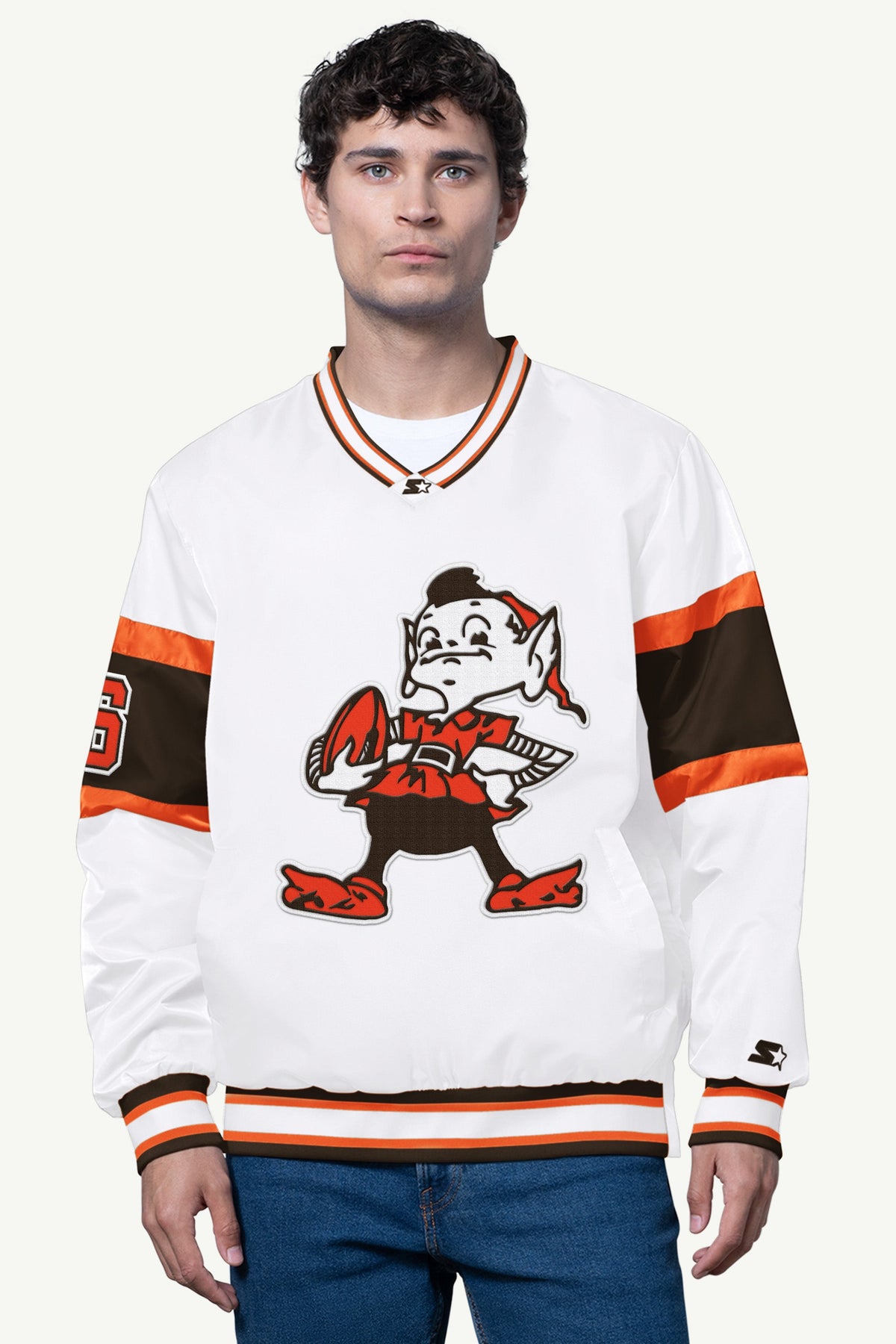 Starter Trusted | MENS CLEVELAND BROWNS SIGNAL COLLAR PULLOVER