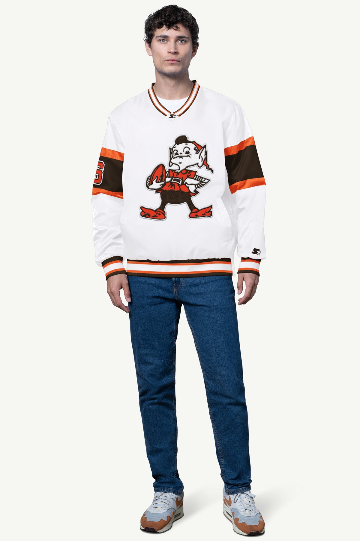 Starter Trusted | MENS CLEVELAND BROWNS SIGNAL COLLAR PULLOVER