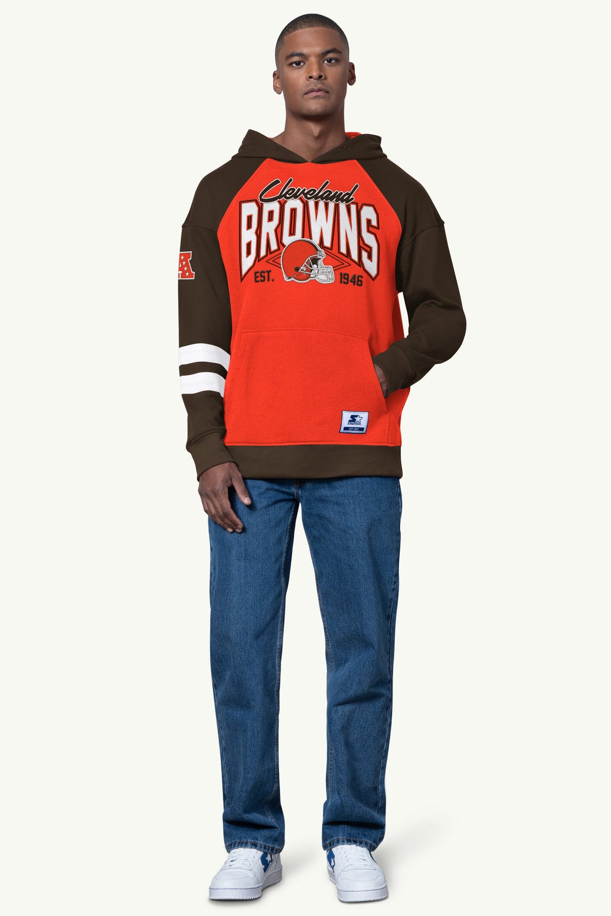 Starter Hot Sale | MENS CLEVELAND BROWNS INTERCEPTION COLORBLOCK HOODIE