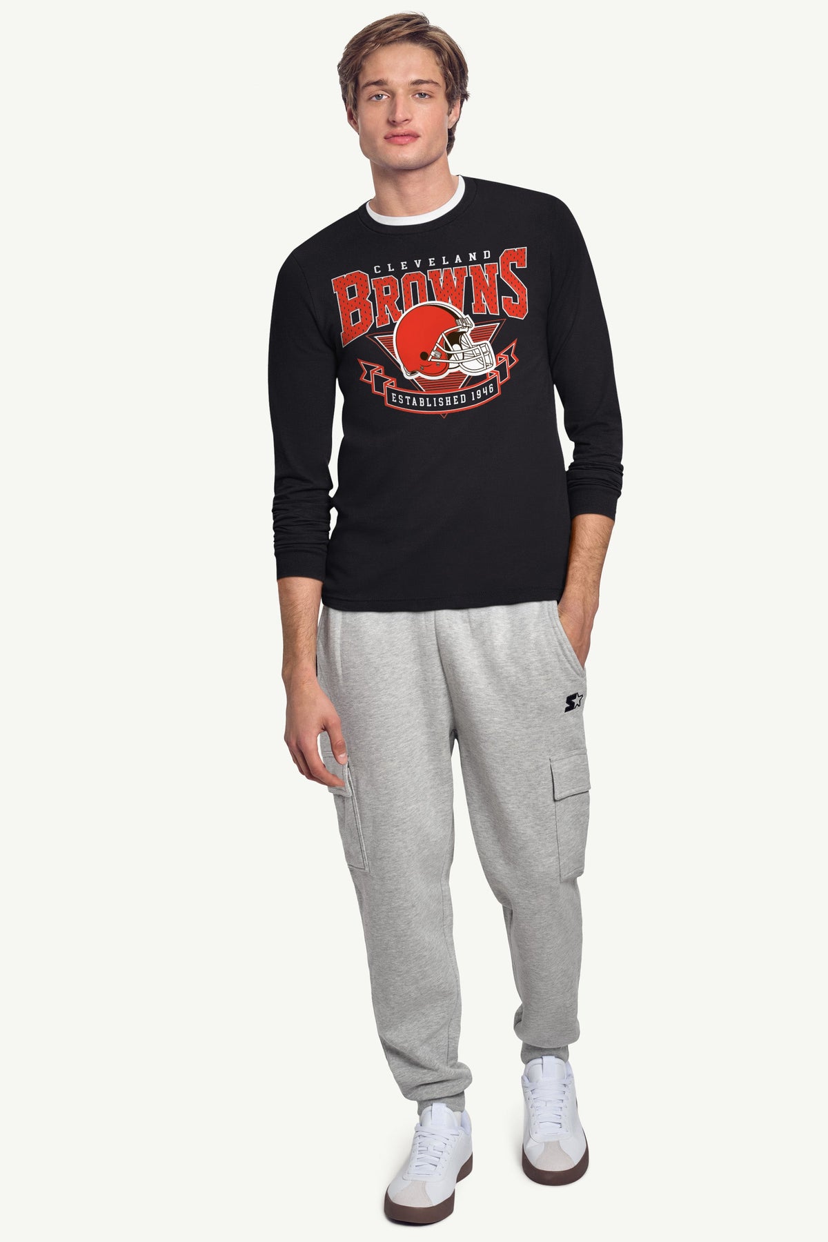 Starter Smart Buy | MENS CLEVELAND BROWNS 80's INSPIRED LONG SLEEVE T SHIRT