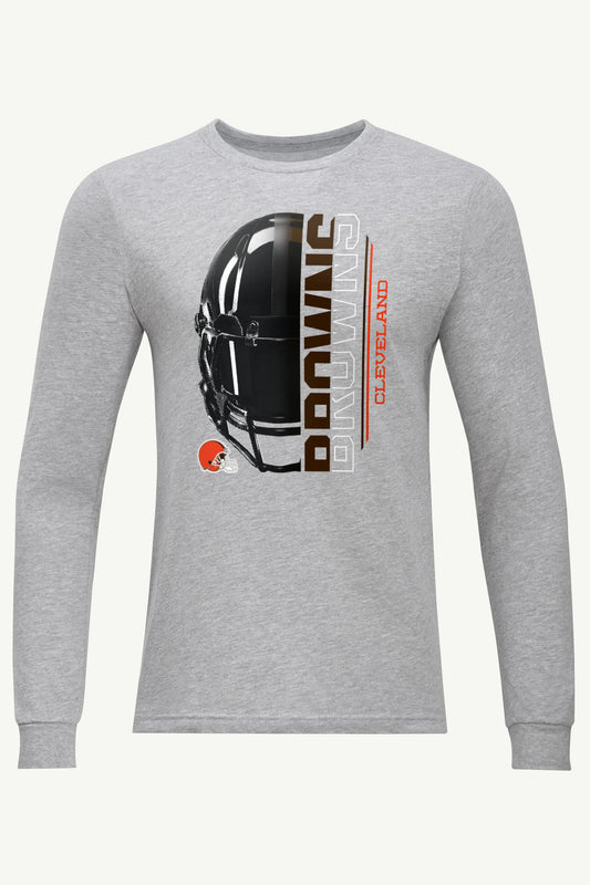 Starter Sale | MENS CLEVELAND BROWNS HALF HELMET LONG SLEEVE T SHIRT