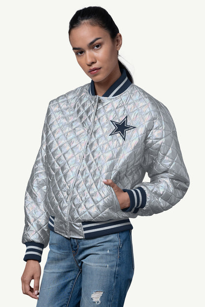 Starter Latest | WOMENS DALLAS COWBOYS BLOWOUT METALLIC JACKET