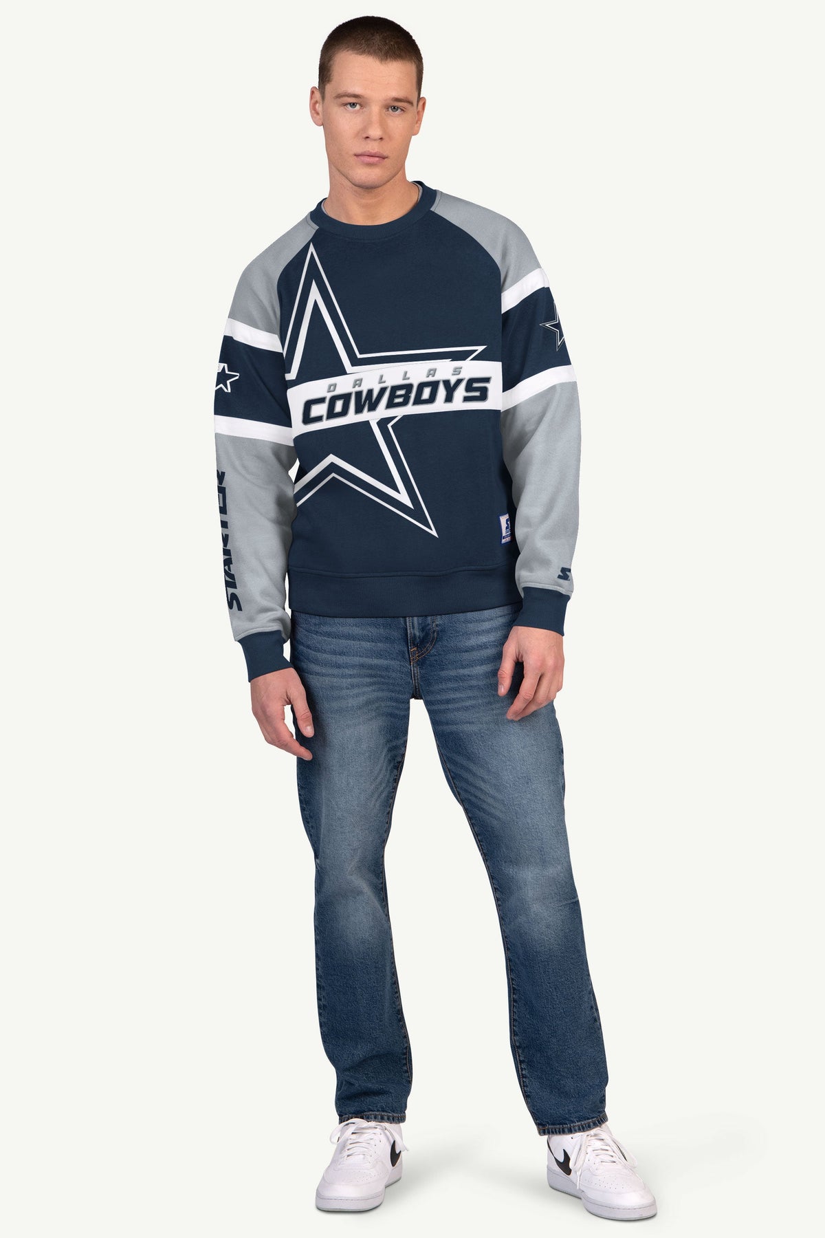 Starter Featured | MENS DALLAS COWBOYS DIME BACK COLORBLOCK CREWNECK